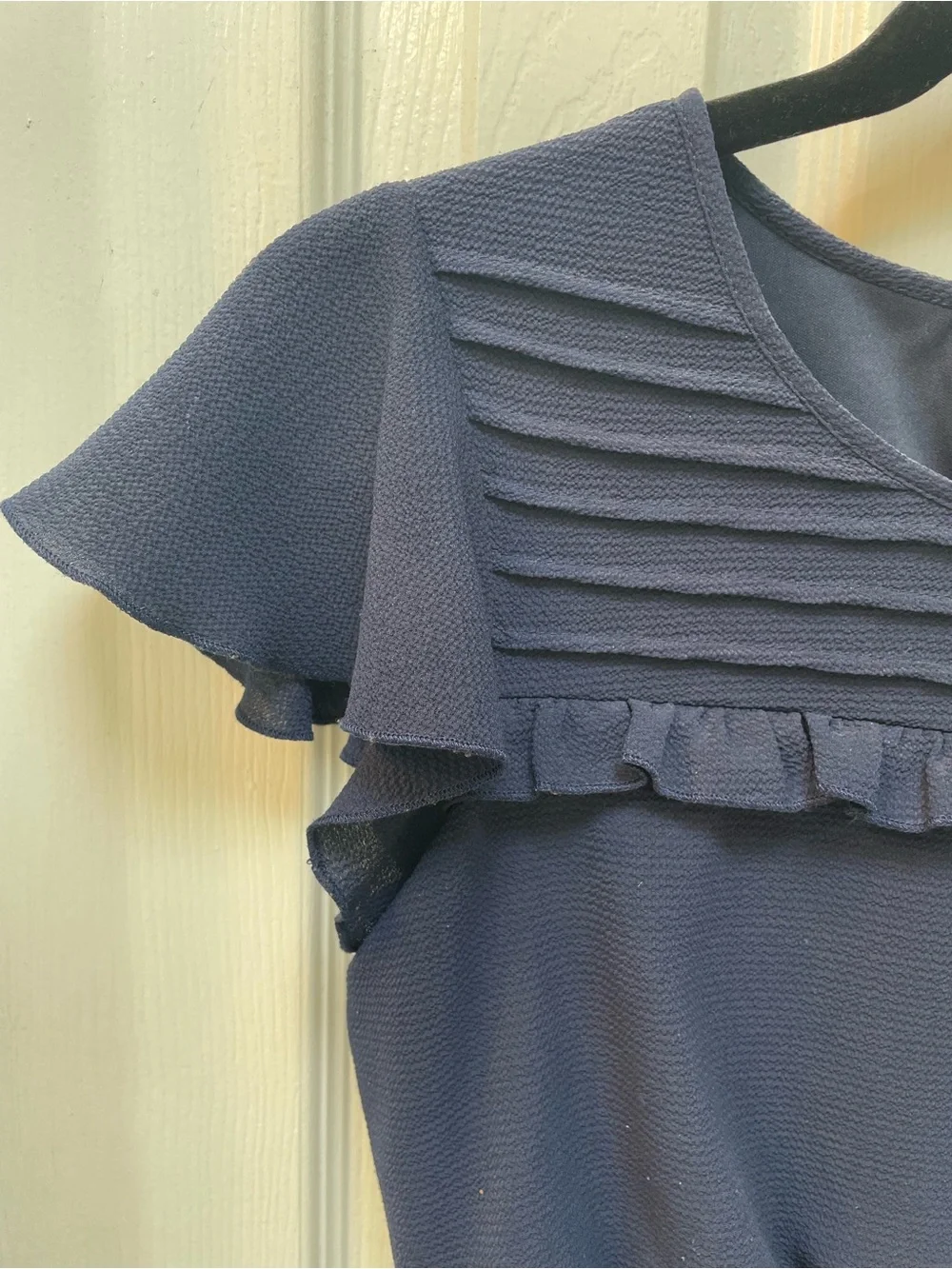 Speechless Girls' Short Sleeve Smocked Waist Dress, navy blue, size 16